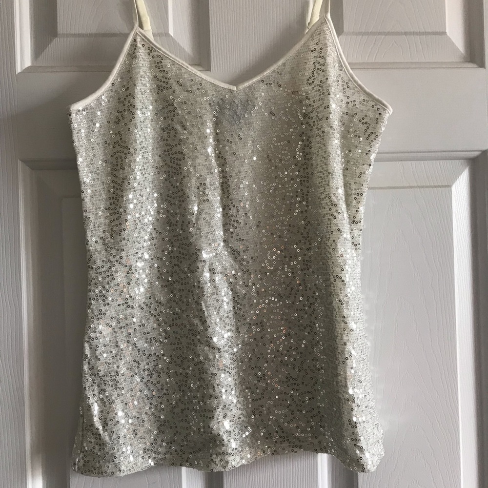Express White Sequin Camisole